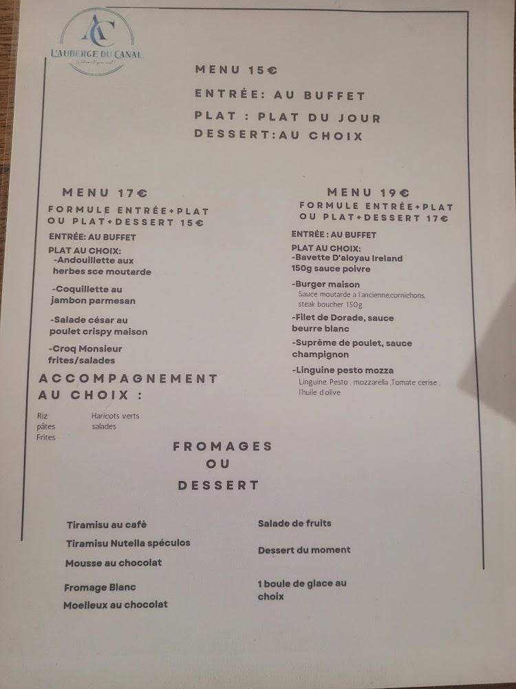 L'Auberge du canal - Menu Image 2
